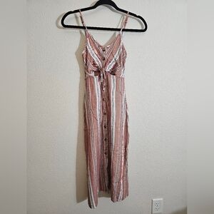 Mimi Chica Brown and White Striped Maxi Dress